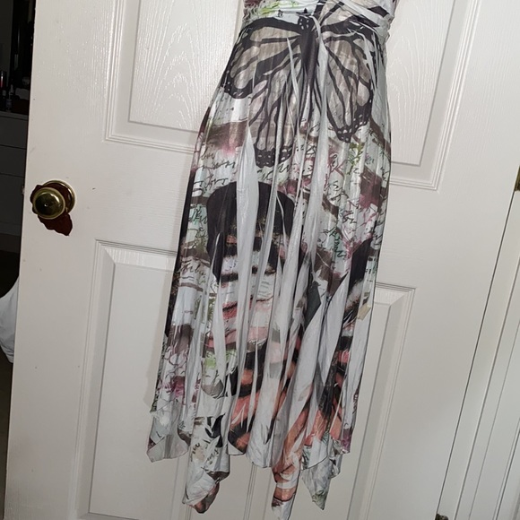Watercolor Butterfly Print Halter Style Maxi Dress - Picture 9 of 16
